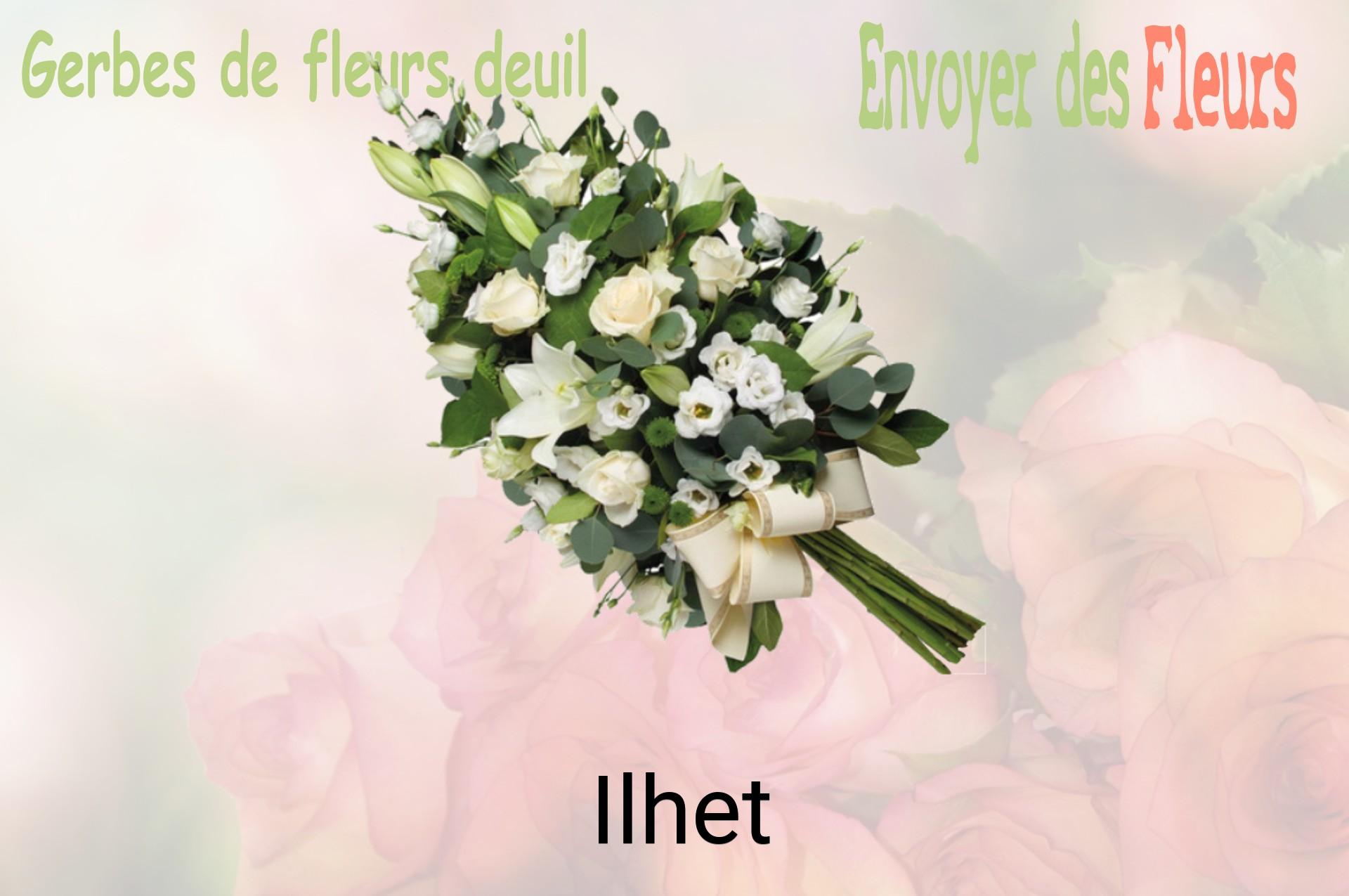 Gerbe de fleurs de deuil livrée à Ilhet